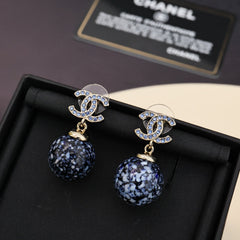 Blue And White Porcelain Glass Earrings
