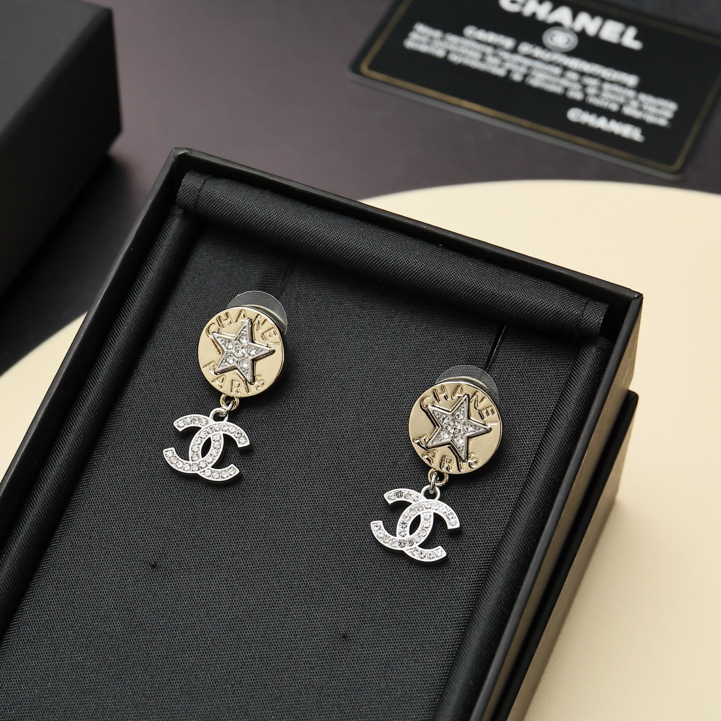 Diamond Gold Coin Button Earrings