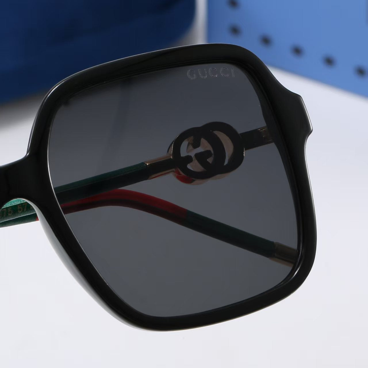 square-frame metal sunglasses