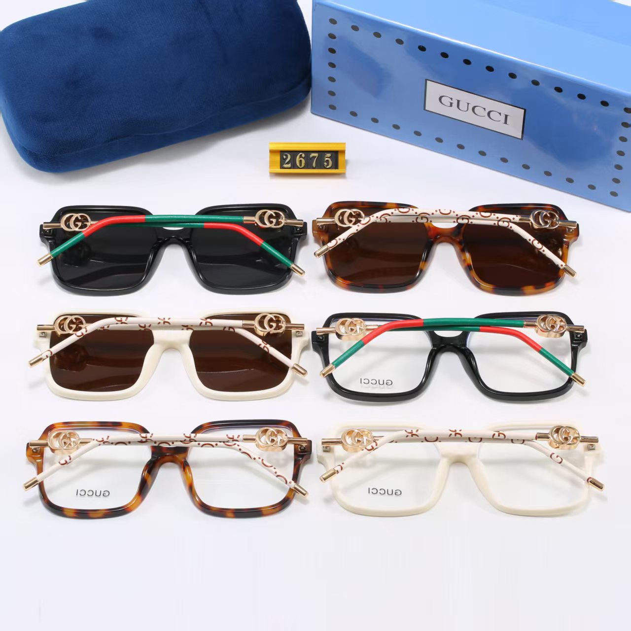square-frame metal sunglasses