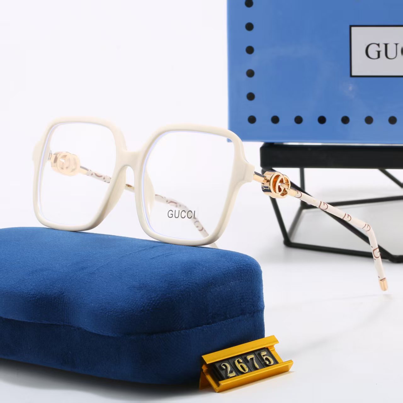 square-frame metal sunglasses