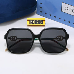 square-frame metal sunglasses