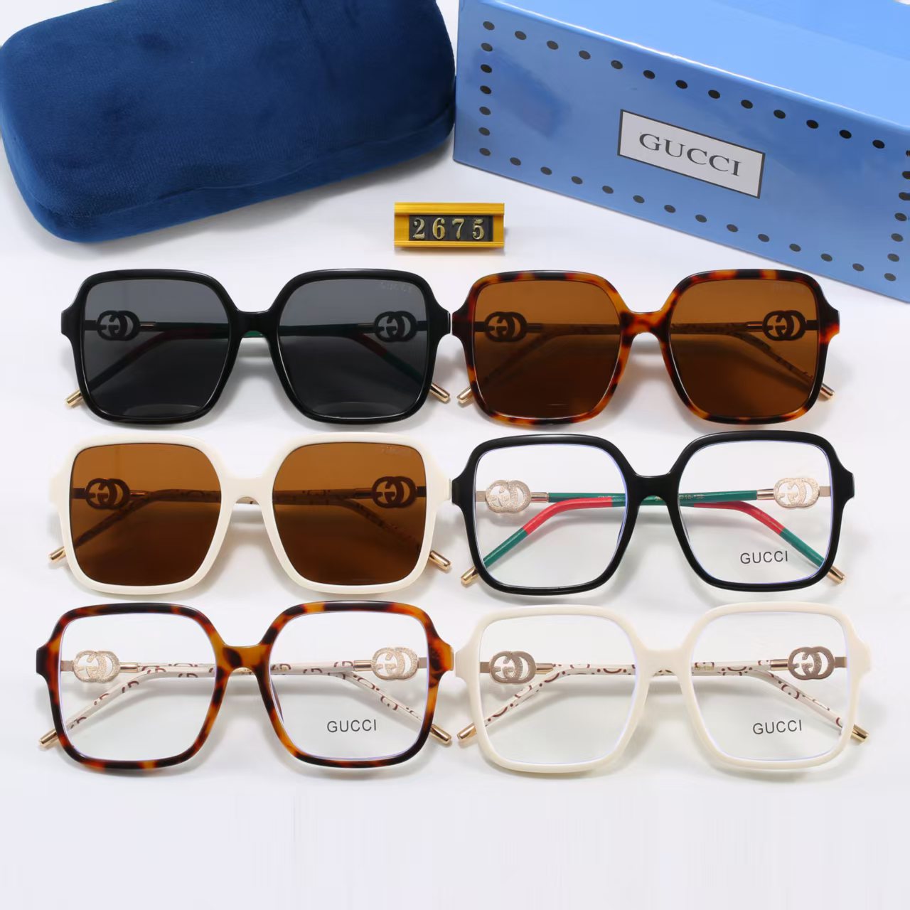 square-frame metal sunglasses