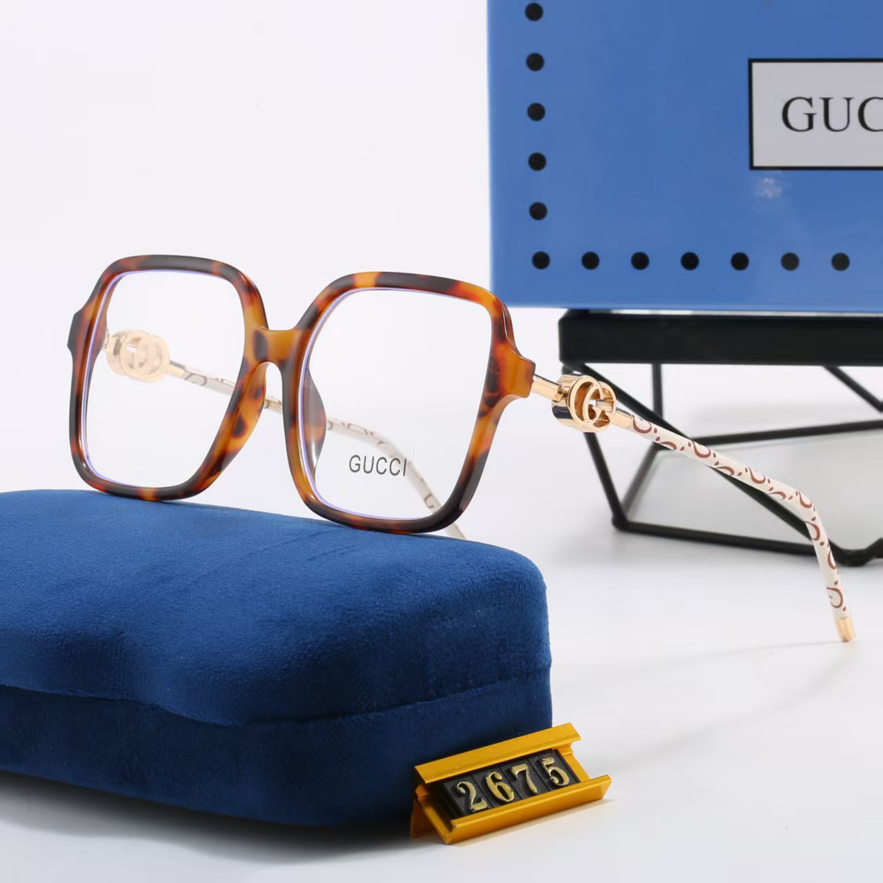 square-frame metal sunglasses