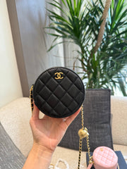 Versatile Gold Ball Chain Round Bag