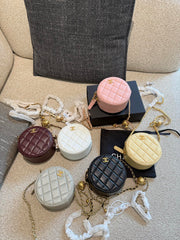 Versatile Gold Ball Chain Round Bag