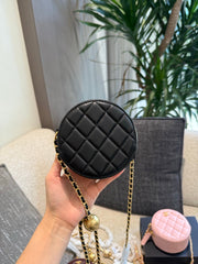 Versatile Gold Ball Chain Round Bag