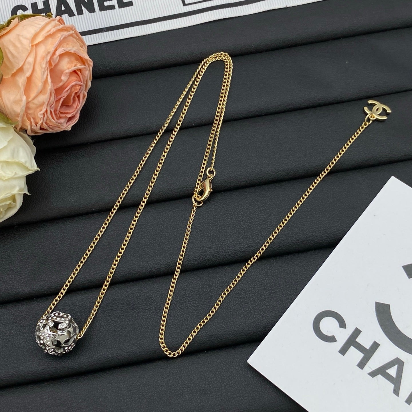 Elegant Diamond Ball Necklace