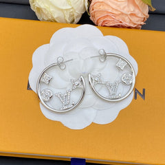 Floral Diamond Hollow Earrings