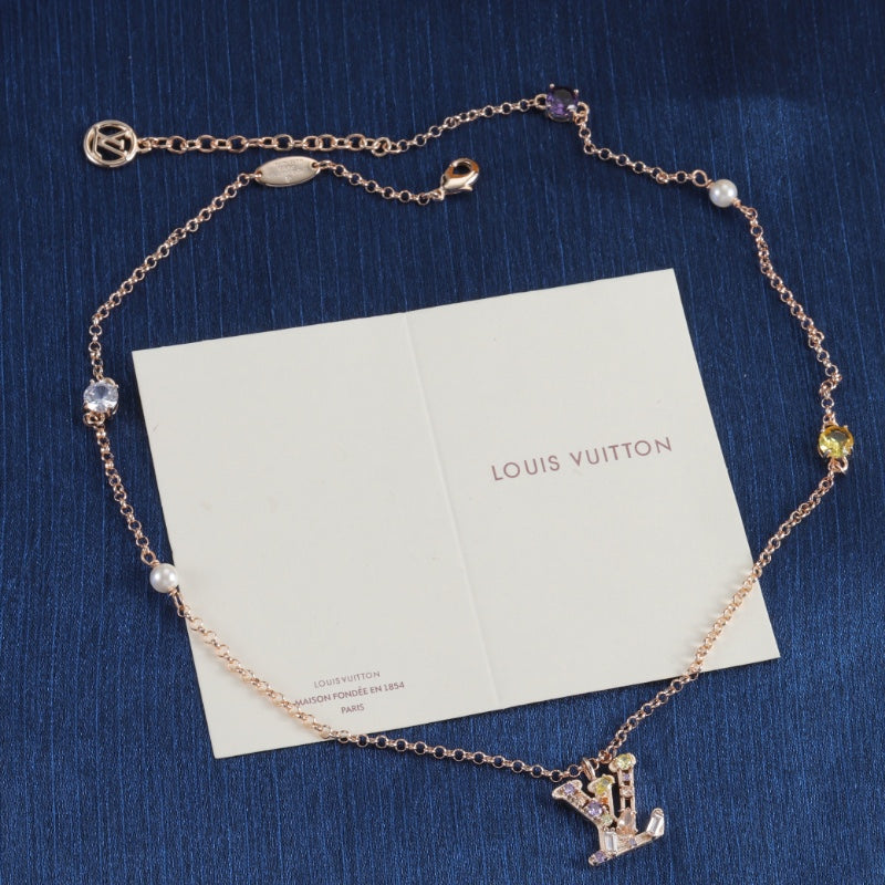 Colorful Diamond Crystal Necklace