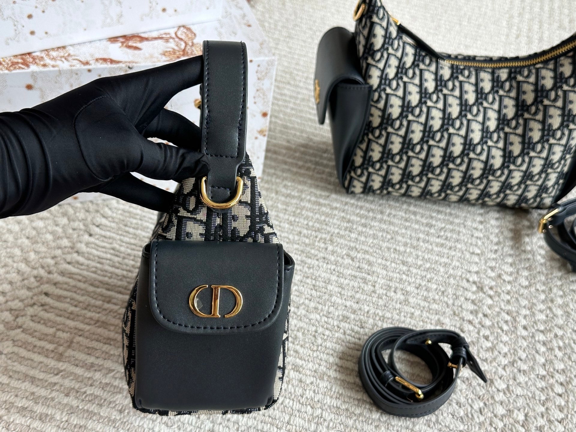 Blue Letter Jacquard Bag