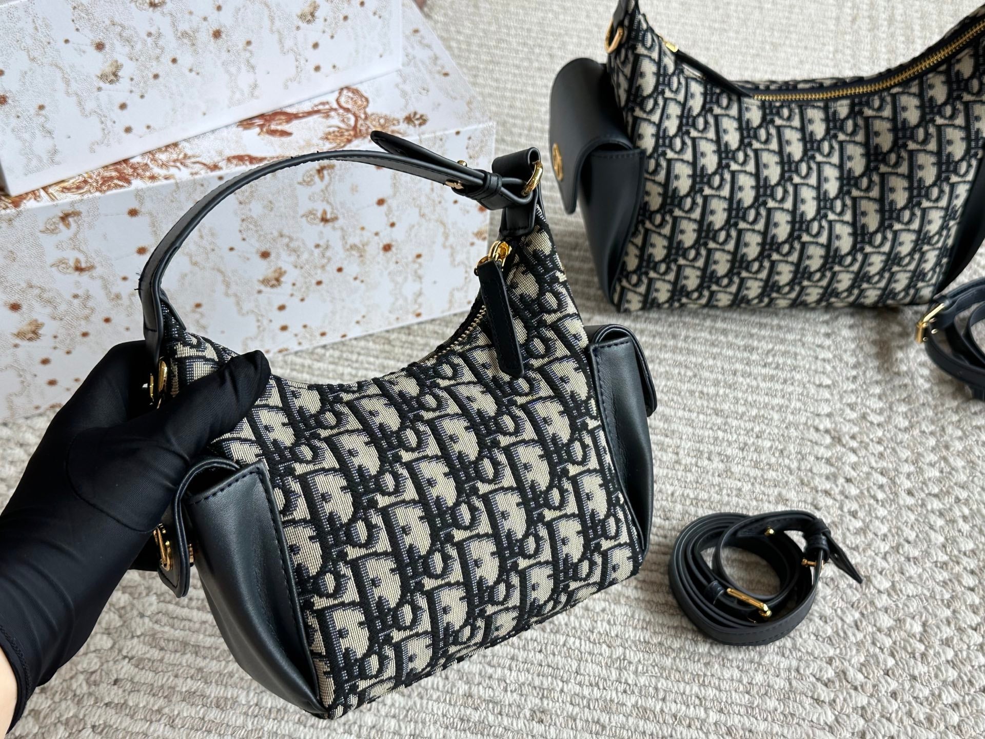 Blue Letter Jacquard Bag