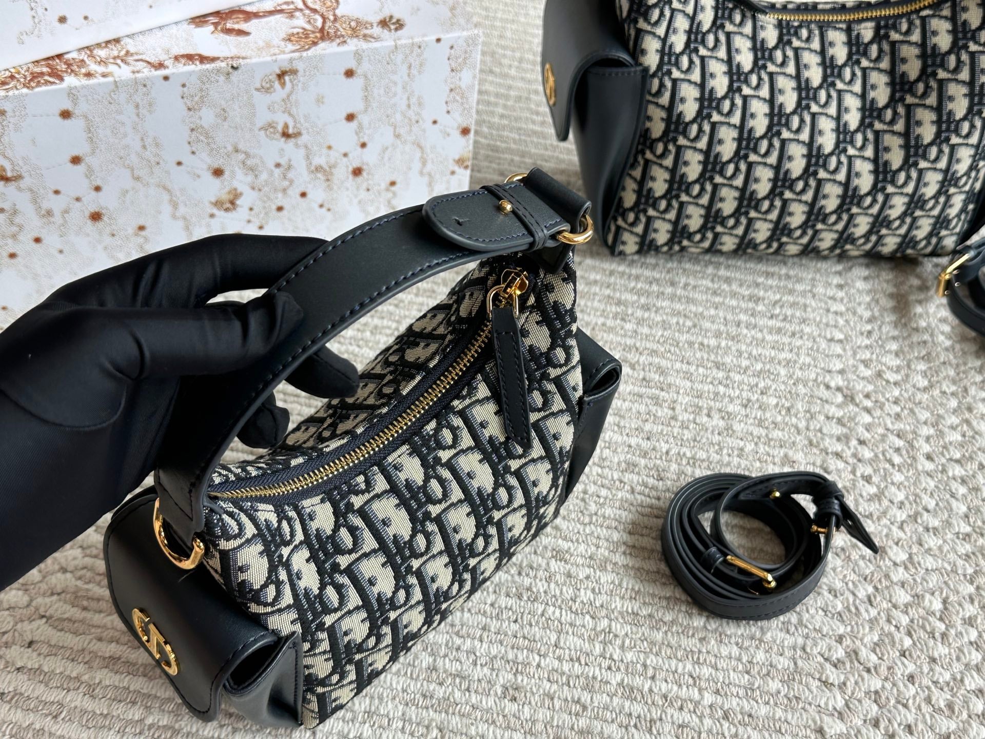 Blue Letter Jacquard Bag