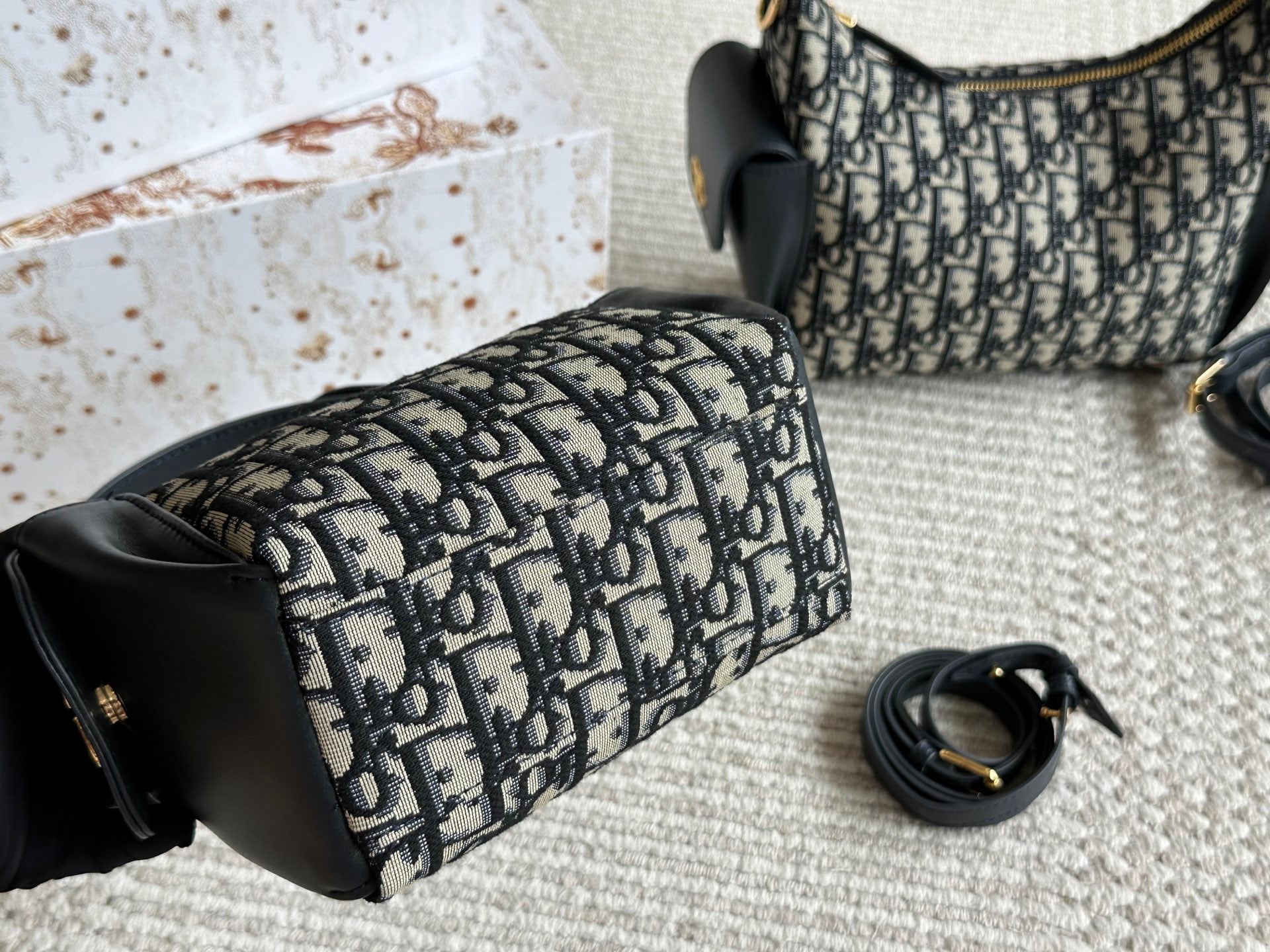 Blue Letter Jacquard Bag
