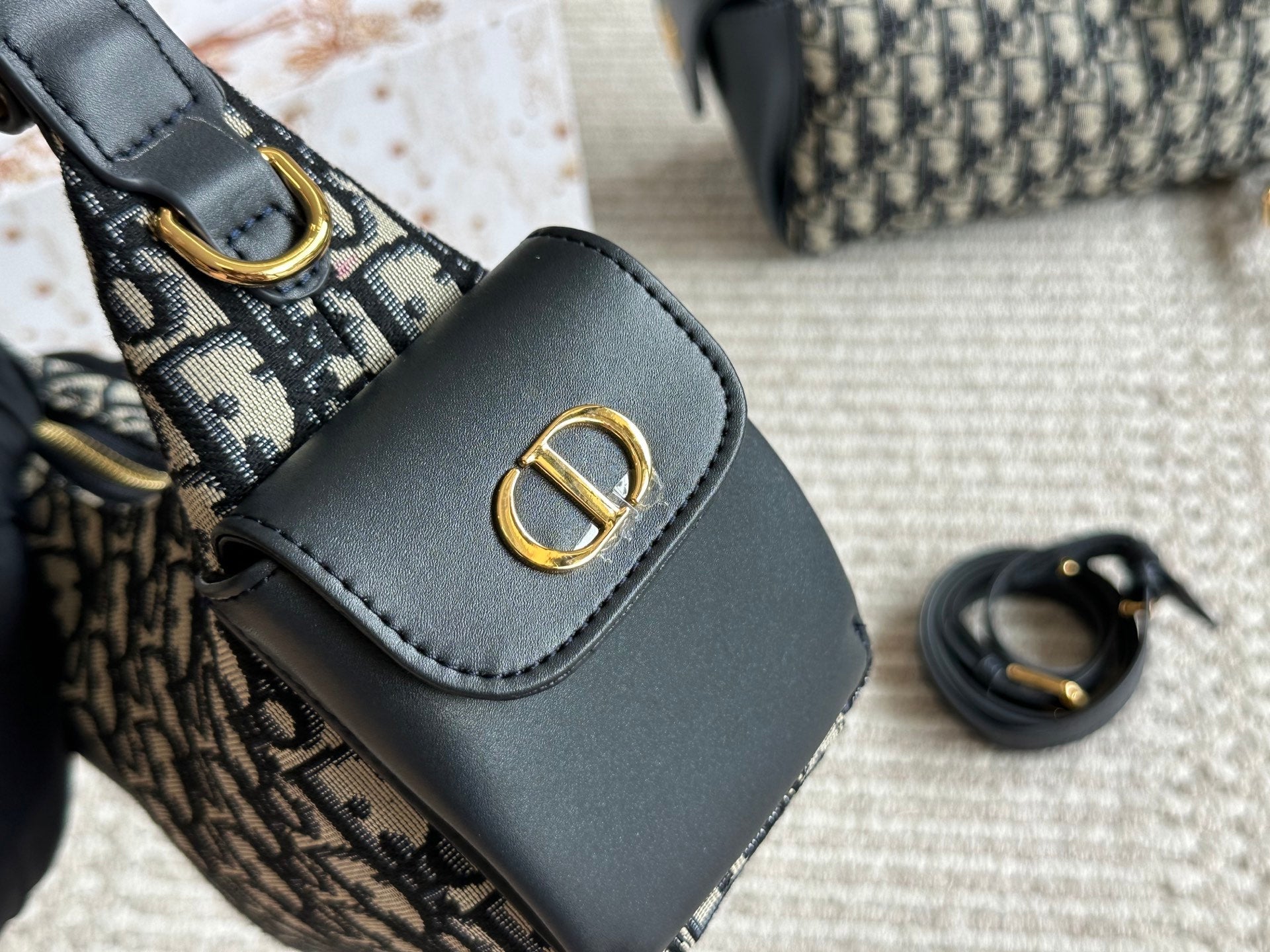 Blue Letter Jacquard Bag