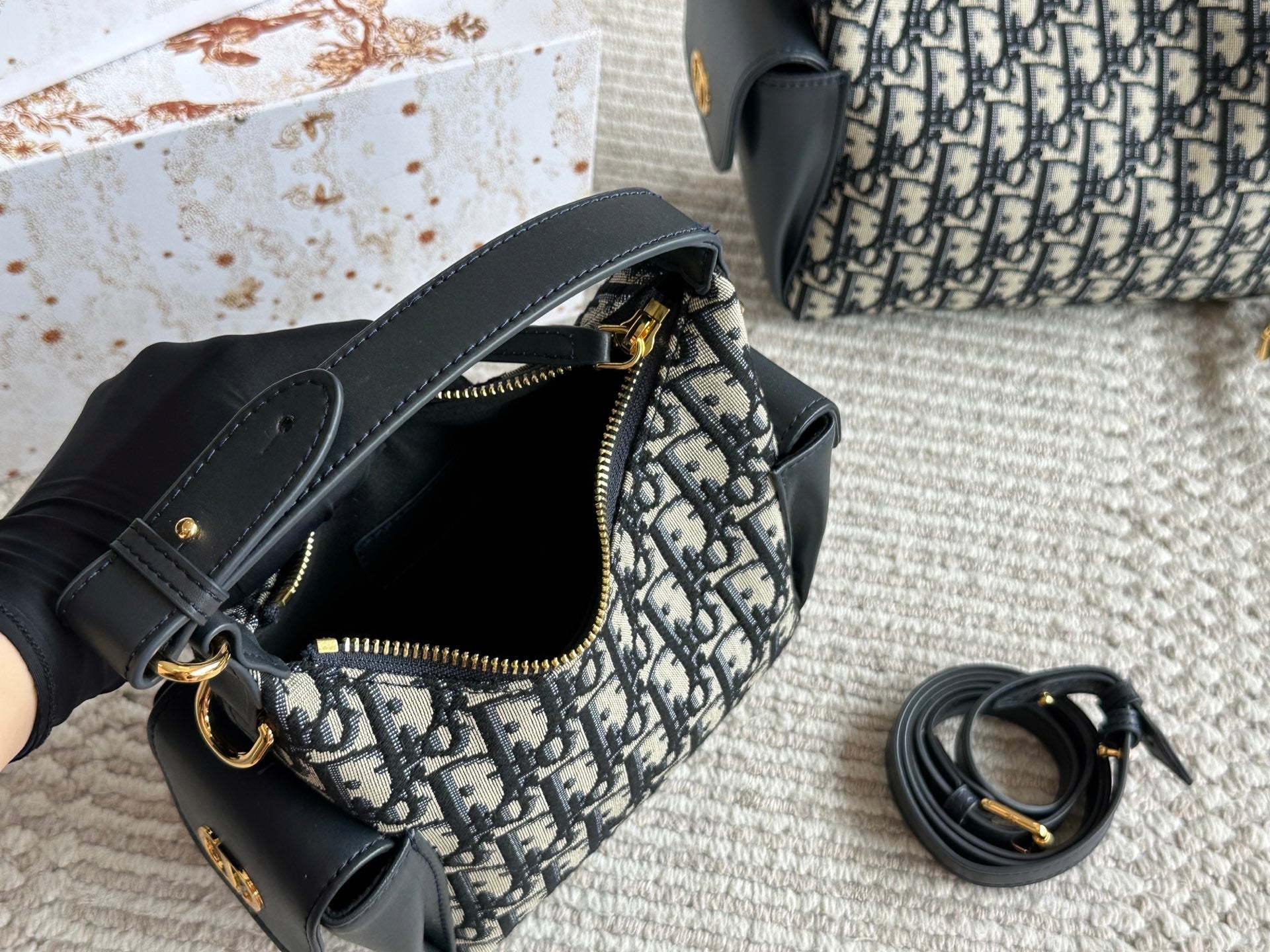 Blue Letter Jacquard Bag