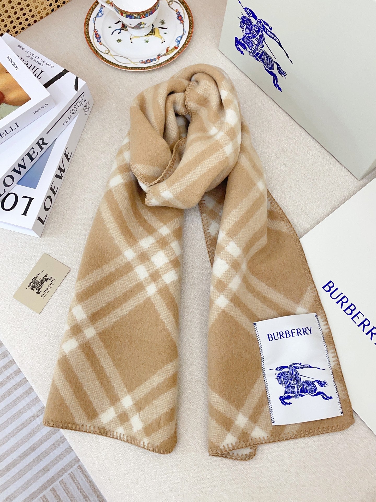 Colorful plaid soft cashmere scarf
