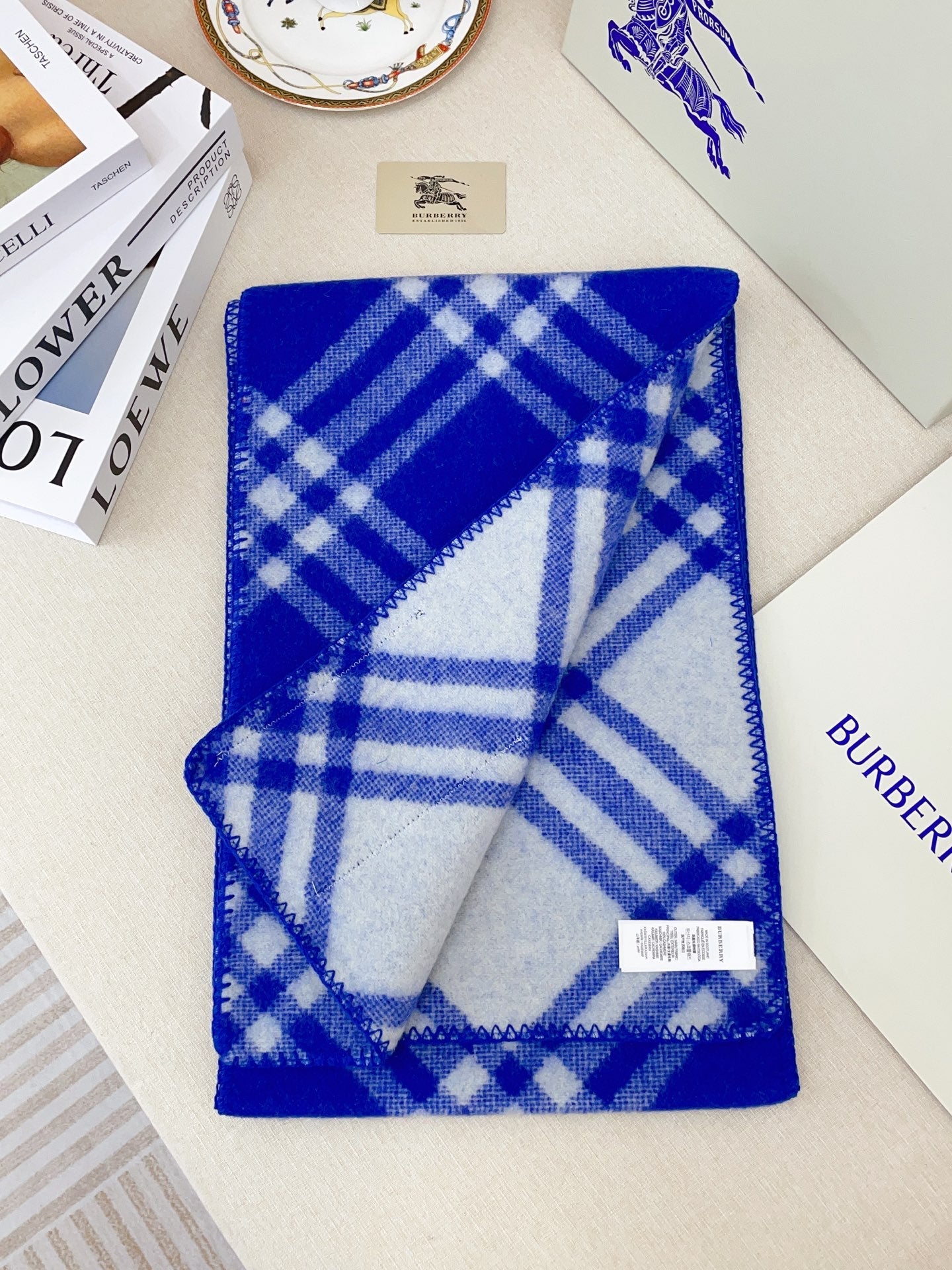Colorful plaid soft cashmere scarf