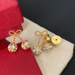 Diamond Bow Earrings