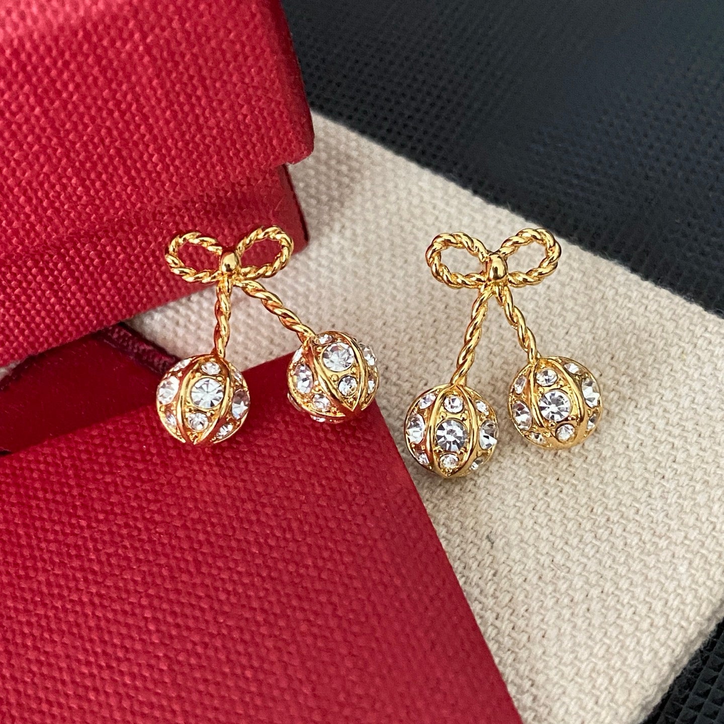 Diamond Bow Earrings