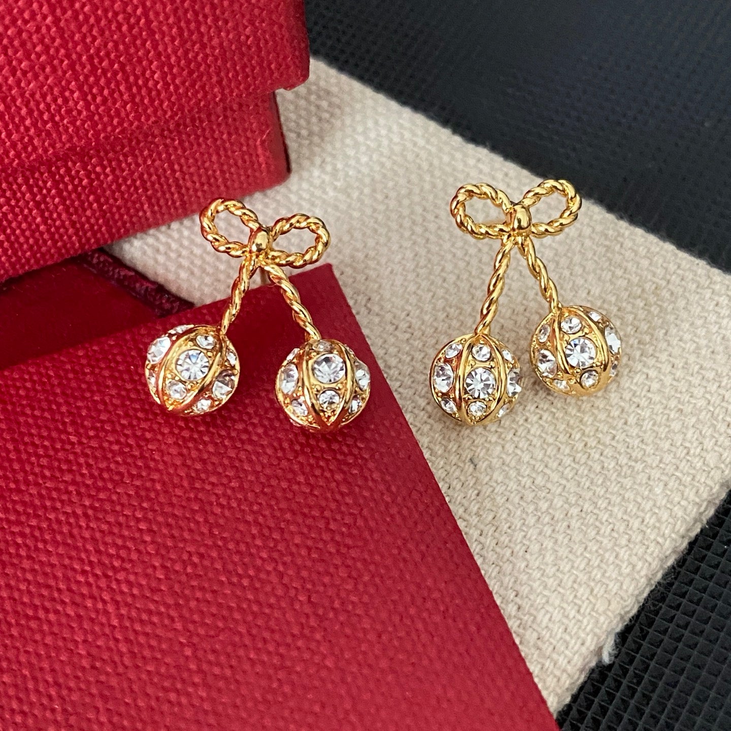Diamond Bow Earrings
