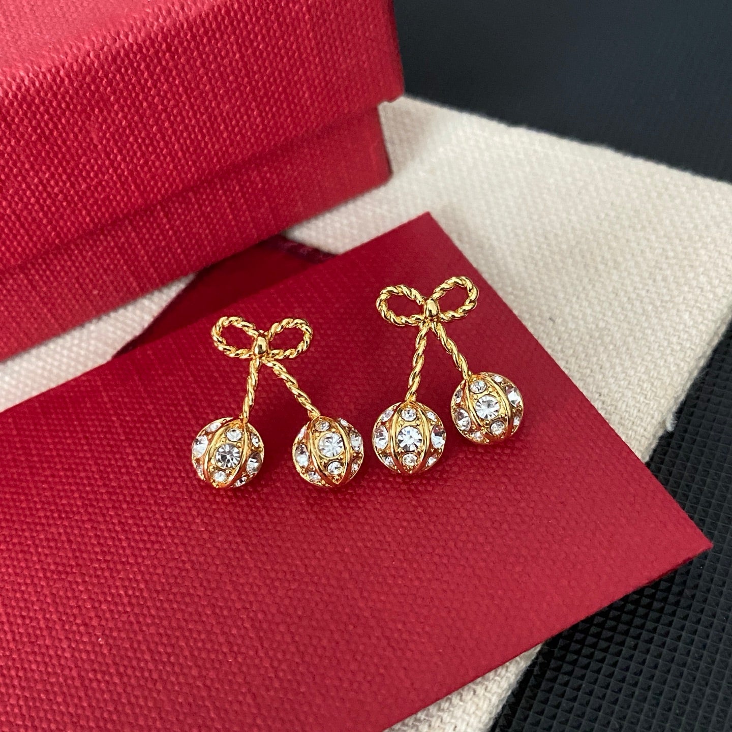 Diamond Bow Earrings