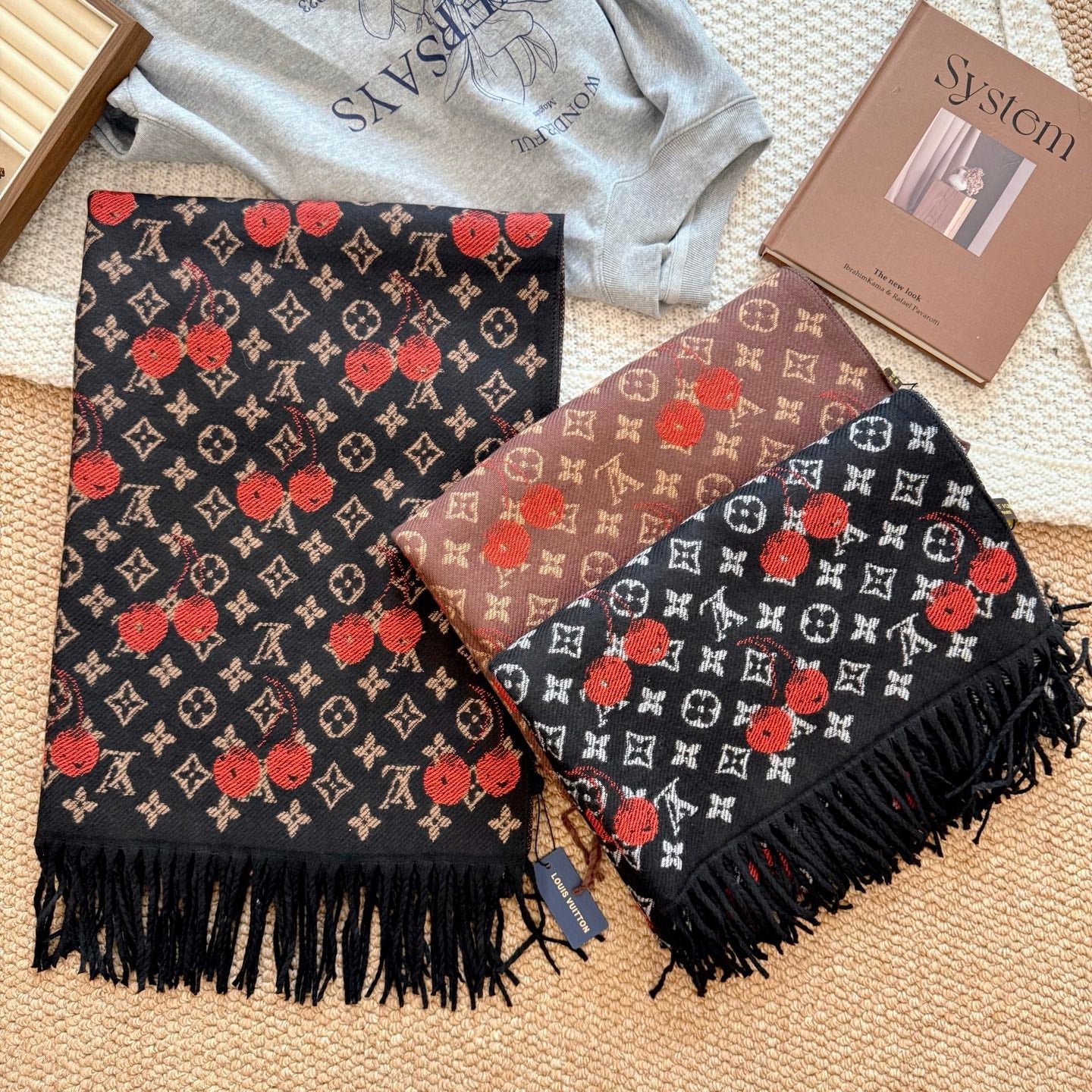 Cherry Embossed Scarf