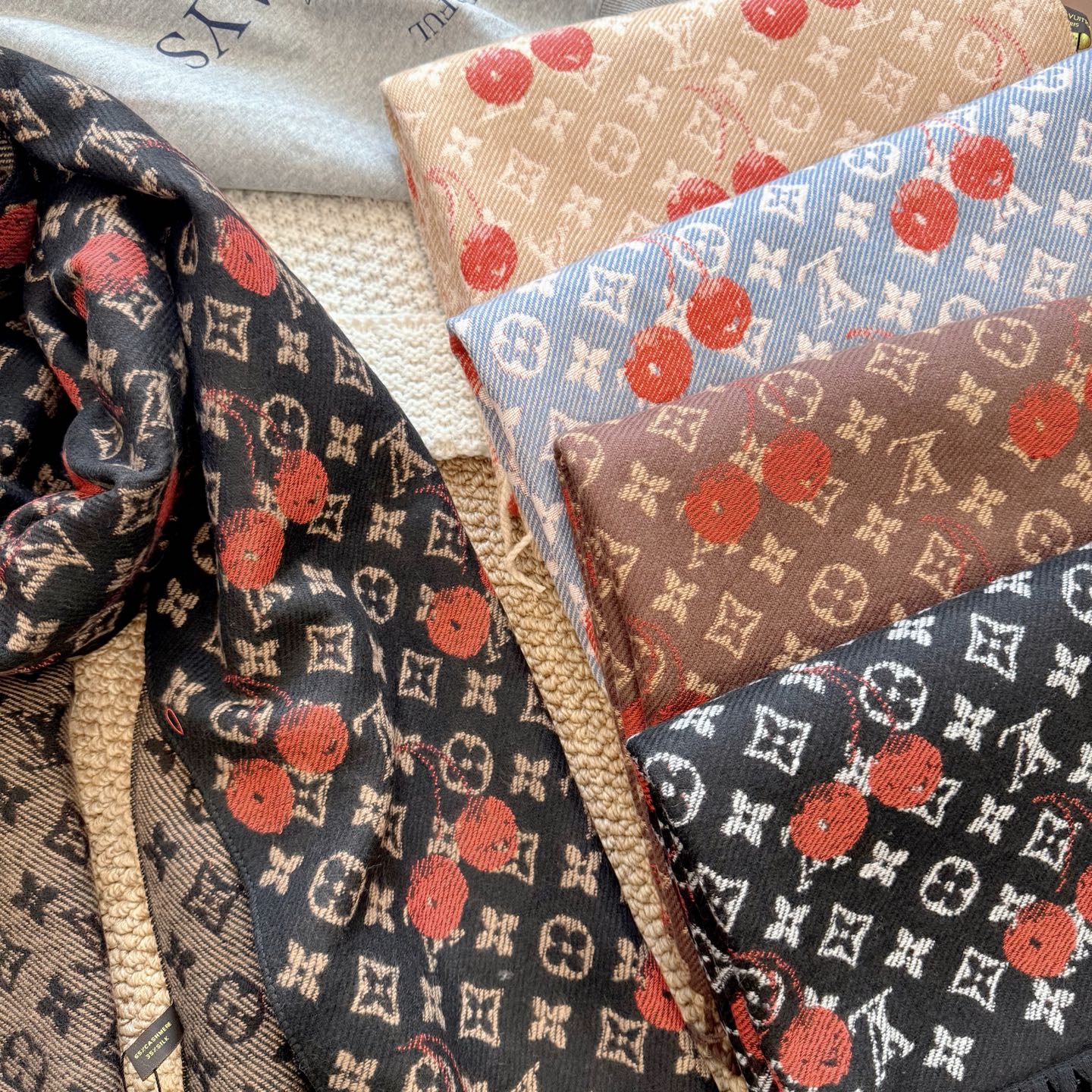 Cherry Embossed Scarf