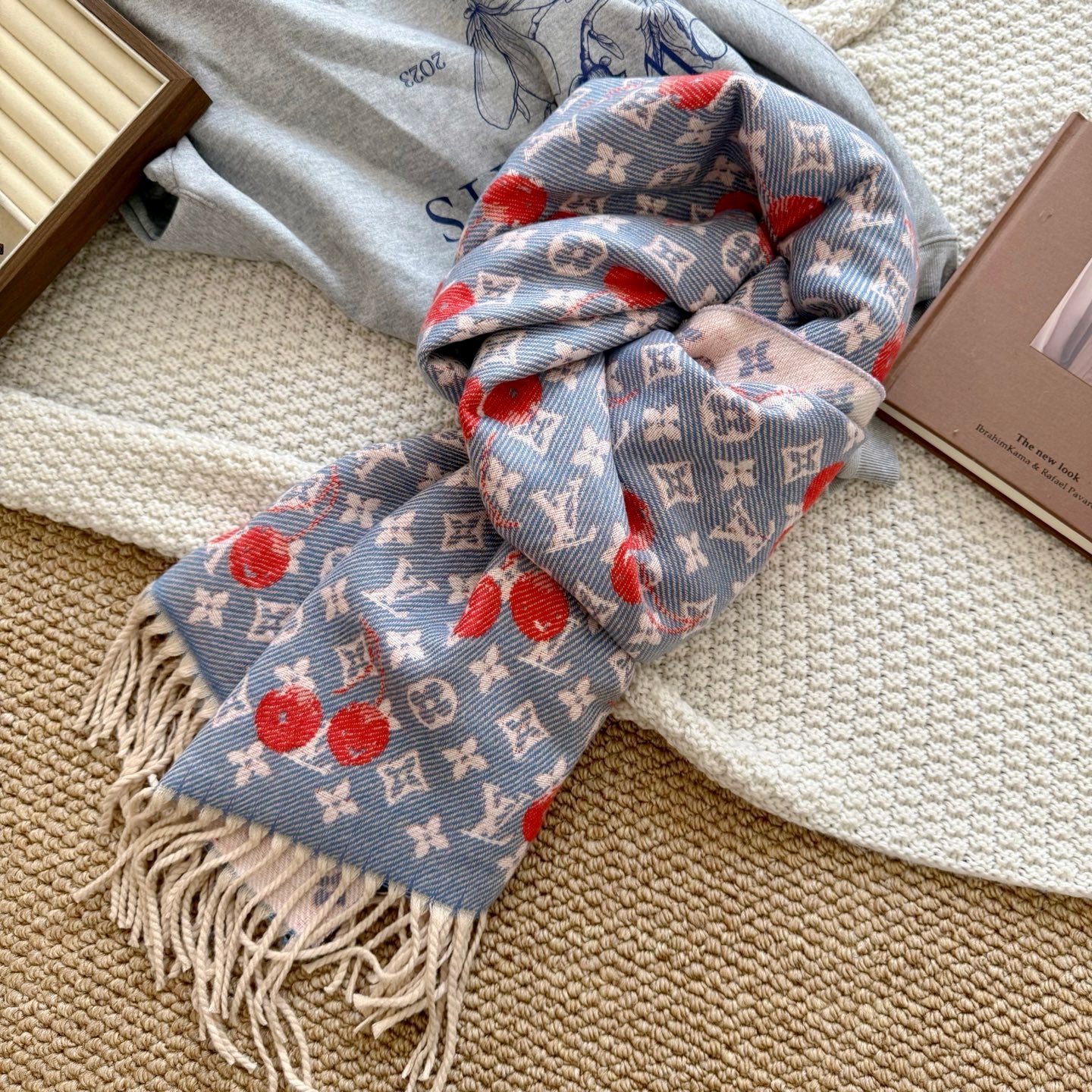 Cherry Embossed Scarf