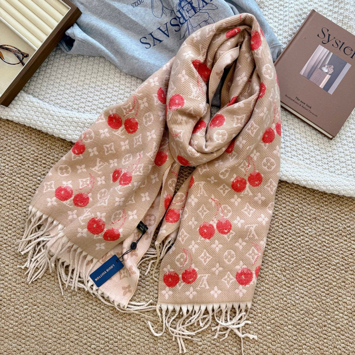 Cherry Embossed Scarf