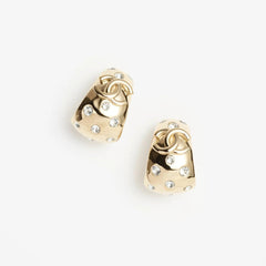 Vintage diamond half hoop earrings