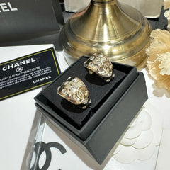 Vintage diamond half hoop earrings