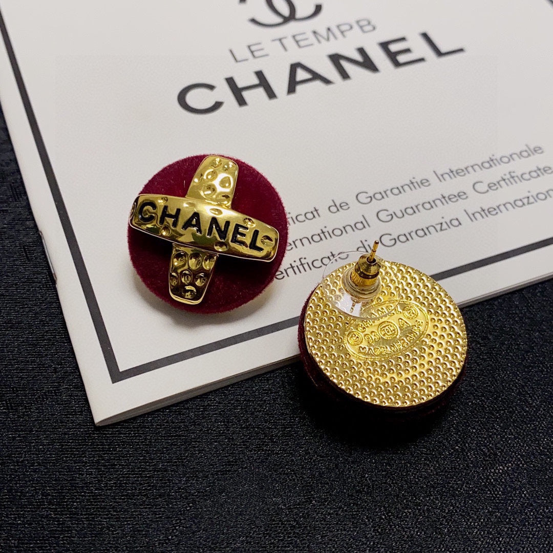 Temperament Red Velvet Earrings