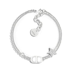 Crystal double chain bracelet