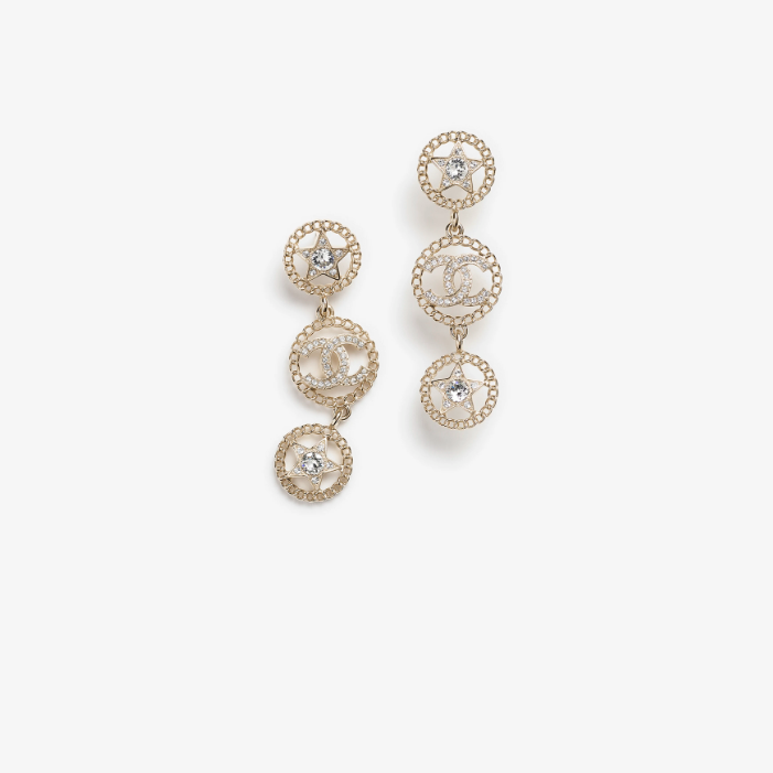 Hollow Round Five-pointed Star Earrings