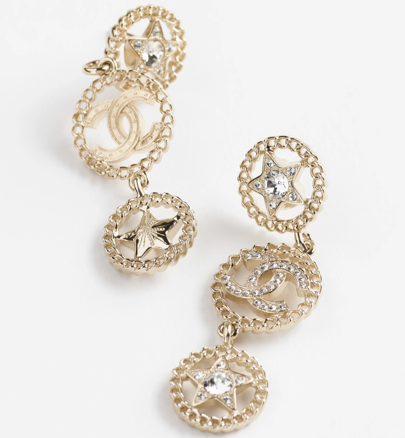 Hollow Round Five-pointed Star Earrings