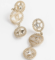 Hollow Round Five-pointed Star Earrings