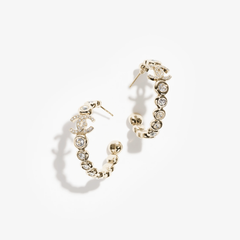Diamond Half Hoop Earrings