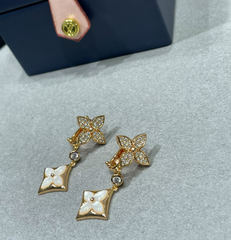 Diamond Shell Floral Earrings
