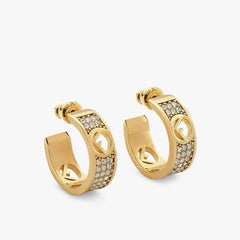 Sparkling Diamond Half Hoop Earrings