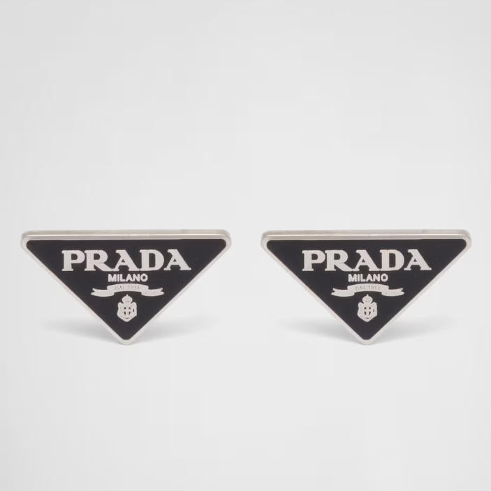 Vintage enamel triangle earrings