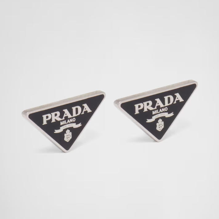 Vintage enamel triangle earrings
