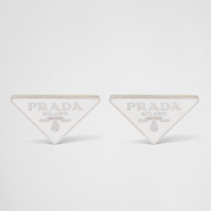 Vintage enamel triangle earrings