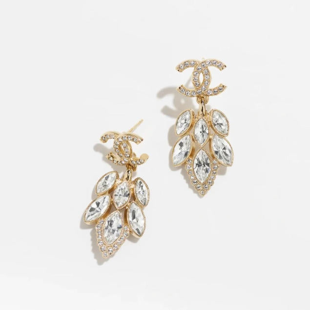 Fashionable Crystal Tassel Drop Earrings