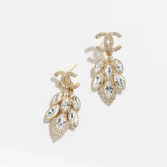 Fashionable Crystal Tassel Drop Earrings