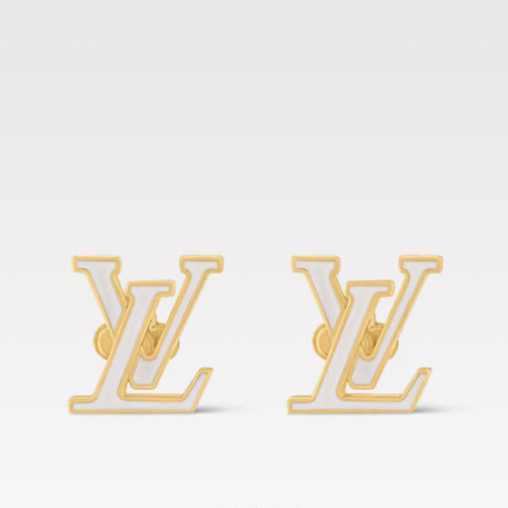 Fashionable white enamel stud earrings