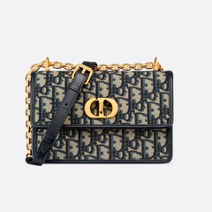 Blue Letter Jacquard Chain Bag