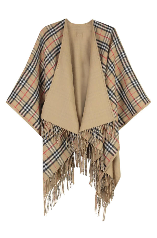 Reversible Vintage Plaid Cape