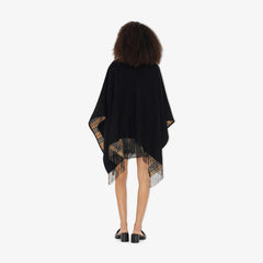 Reversible Black Vintage Plaid Cape