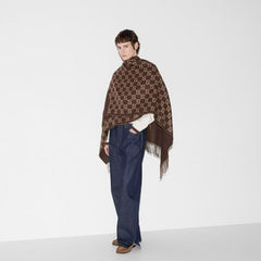Wool Tassel Jacquard Cape